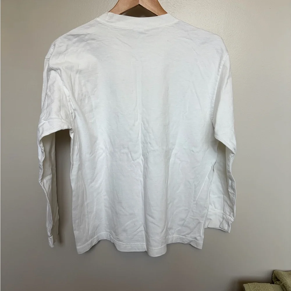 GAP White Long Sleeve Puppy Graphic Tee with Multicolored Lights